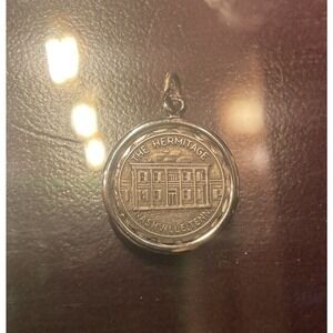 VINTAGE Silver The Hermitage Nashville Tennessee Pendant Charm Bruce Coin